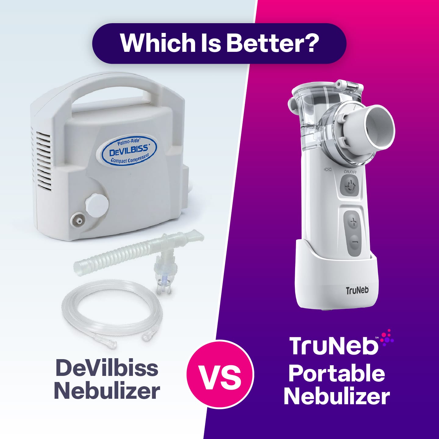 DeVilbiss Nebulizer vs. TruNeb™ Portable Nebulizer: Which Is Better?