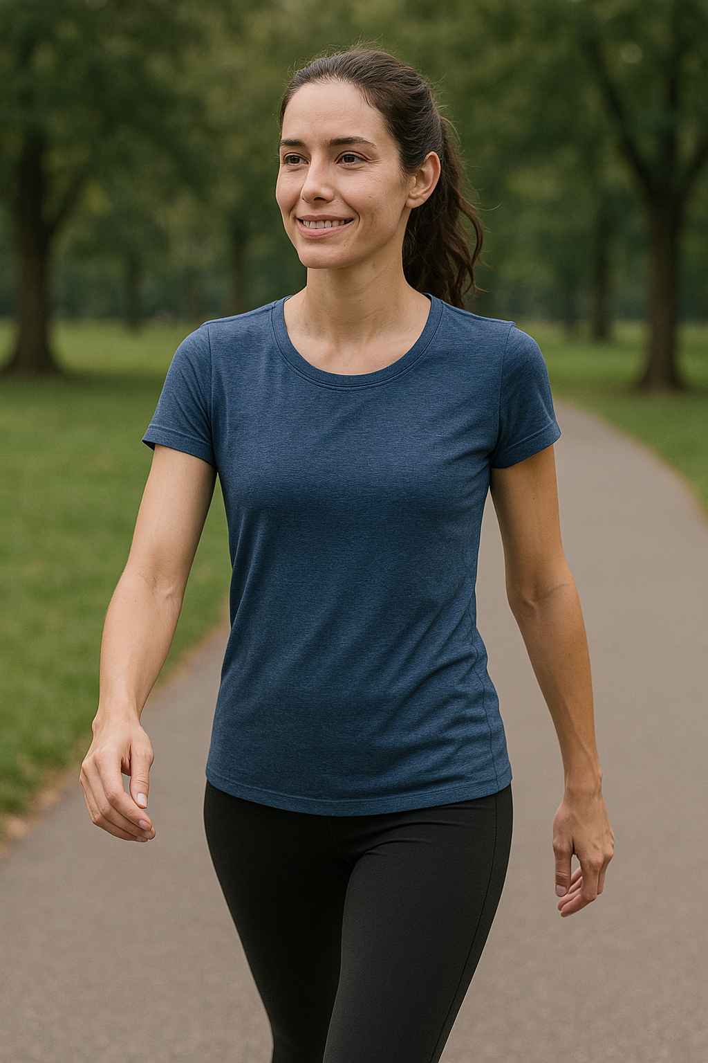 Woman with cystic fibrosis walking for exercise for self care.png