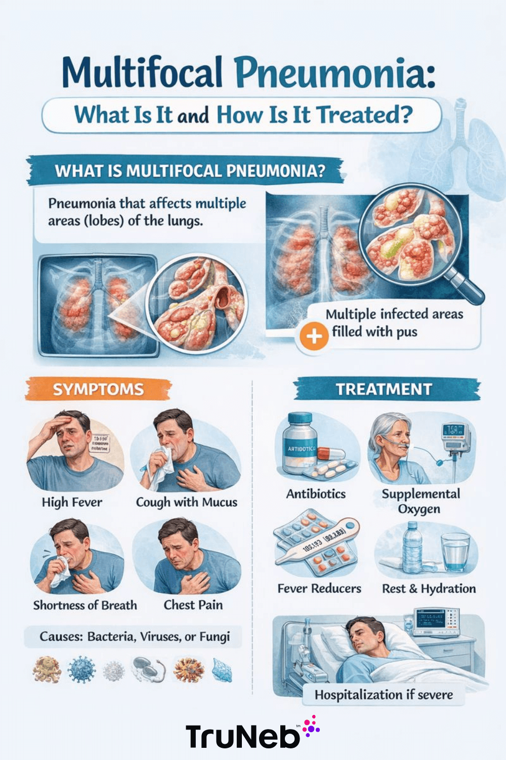 Multifocal Pneumonia Explain VIA Infographic
